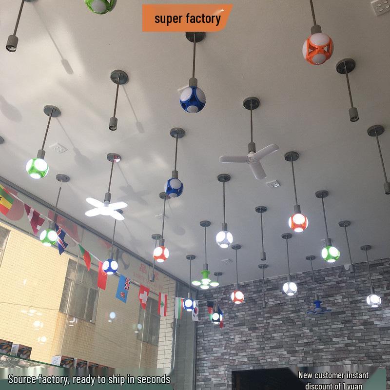 High-Brightness E27 LED Football Light with Solar Charging and Foldable Design