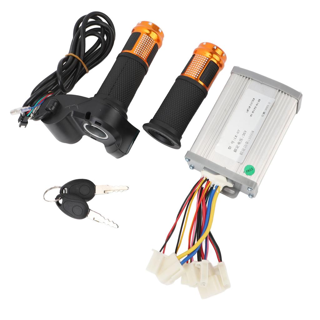 Controller Motore 36V 1000W Lega di Alluminio Gomma Controller Bicicletta Elettrica Kit Manopola Acceleratore con 2 Chiavi per Elettrico