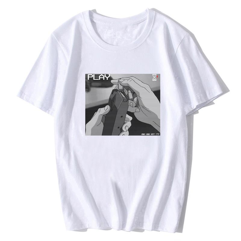 Anime Aesthetic Vaporwave 90s T Shirt Unisexs High Quality Cotton Cool Vintage Japan Tshirt Harajuku Streetwear Camisetas Hombre S
