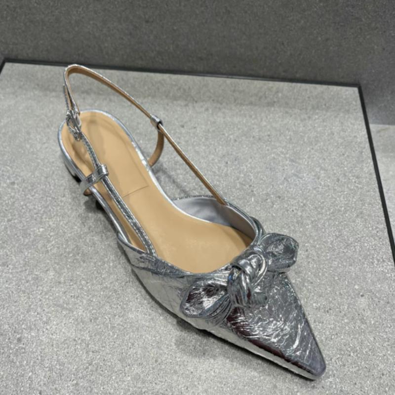 Fashion 2025 Summer Temperament Bow Design Sandals for Women Concise Lightweight Fashion Wedge Heel Shallow Mouth Comfortable Cool Pumps