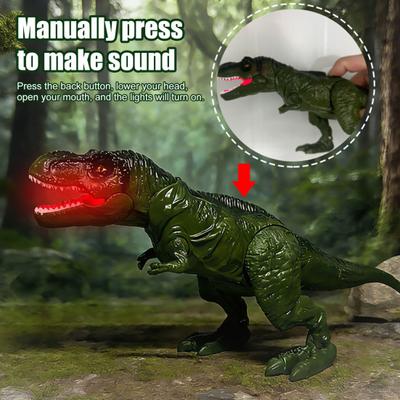 Kids Dinosaur Toy with Light Sound Movable Joints Roaring Tyrannosaurus Rex Carnotaurus Velociraptor Figure Toddlers Educational Simulated Dino Model