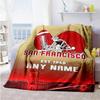 San Francisco Football Theme Personalized Name Blanket Gift Personalized Blanket Durable Comfort Throw For Sofa Living Room Seaside Couch