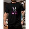 European Sizes Men'S White Short-Sleeve T-Shirt Featuring a Print Rabbit Skull Design, Perfect for Casual Trendy Outfits