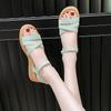 Summer new flat sandals women's comfortable one-word buckle belt maternity temperament nurse shoes medium and old shoes