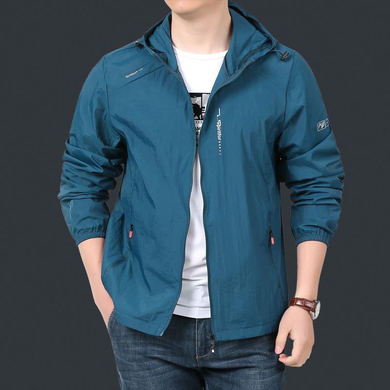Sommer Herren Freizeit Outdoor Schnelltrocknend Uv Licht Jacke Outdoor Leicht Sport Reiten Angeln Kapuzen Skin Mit