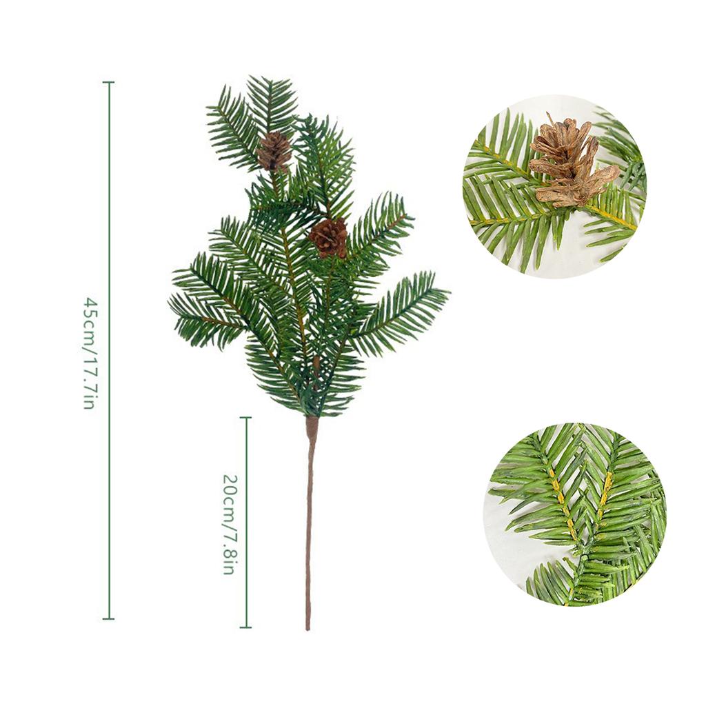 6pcs Simulated Plant Pine Needles, Pine Cones, Single Christmas Ornament Decoration, Christmas Pine Needles, Pine Branches