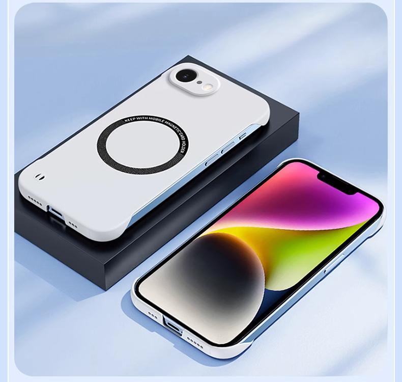 Cover For Magsafe Magnetic Frameless Case for iPhone 16 E 16 Pro Max Hard Matte Wireless Charging Back Cover Shell For Apple 16 Pro Max Capa Cover