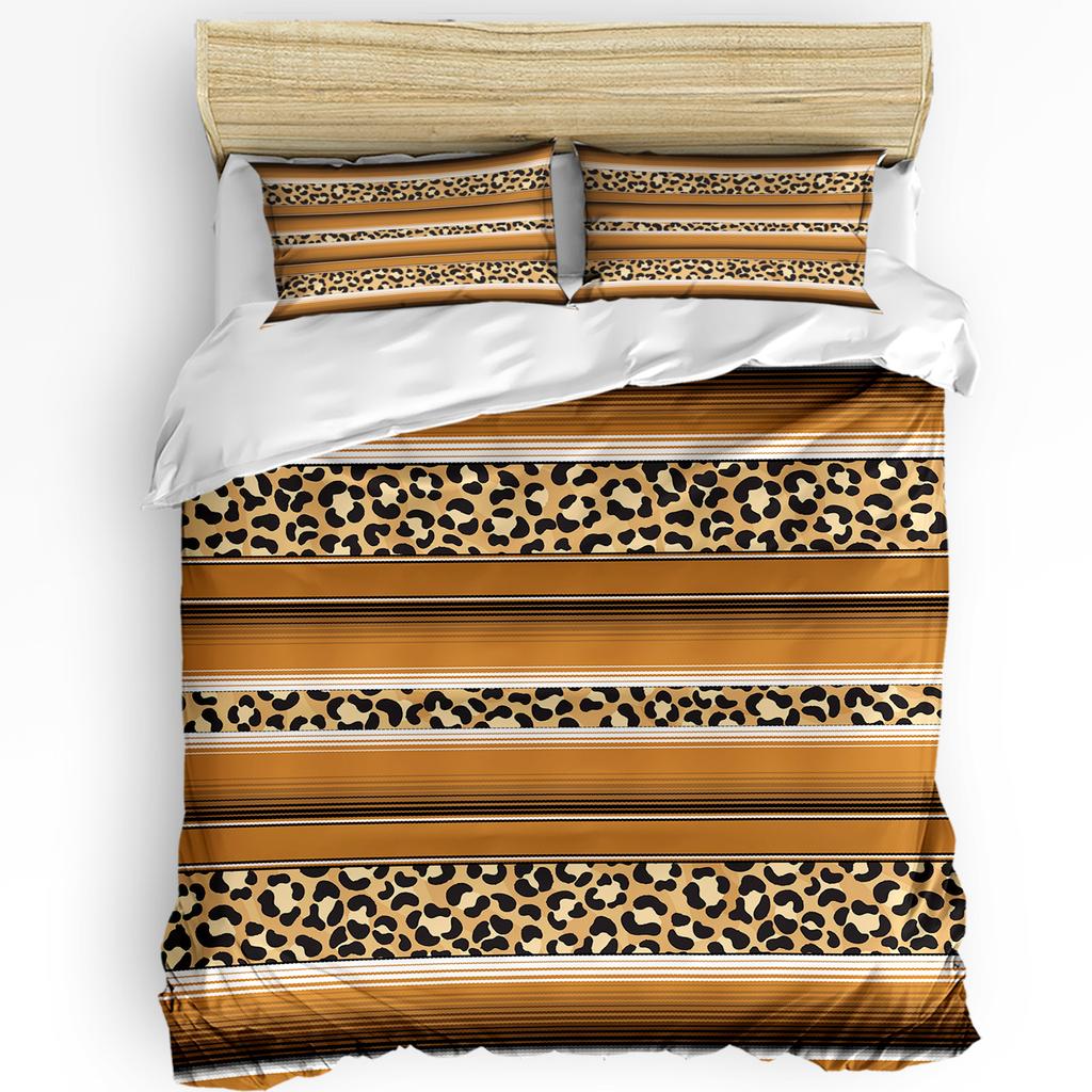 Leopard Print Animal Skin Texture Dressing Table Duvet Cover With Pillow Case Bedding Set Quilt Cover Double Bed Home Textile