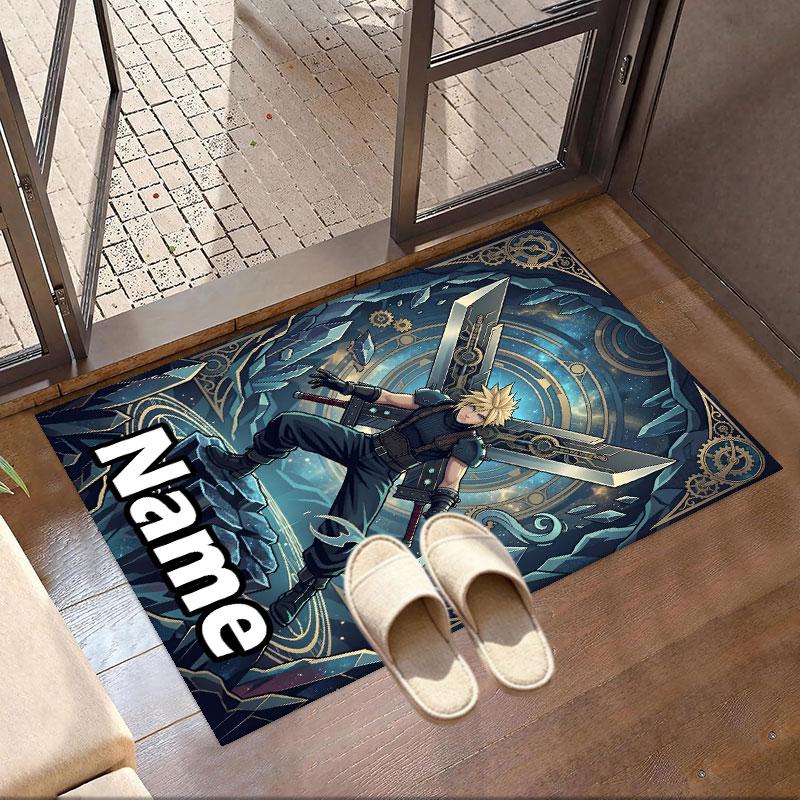 Benutzerdefinierter Name Personalisierter Final Fantasy Druck Teppich, Vielseitiger Heimdekor Teppich, für Spielzimmer, Wohnung, Balkon, Eingangsbereich, Flur Geschenk