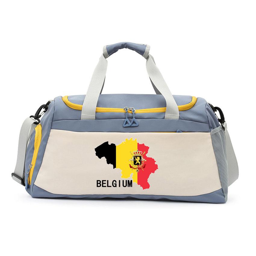 Belgium Flag Printed Shoulder Bag Large Capacity Travel Luggage Bag Basketball Handbag Fitness Yoga Couple Bag