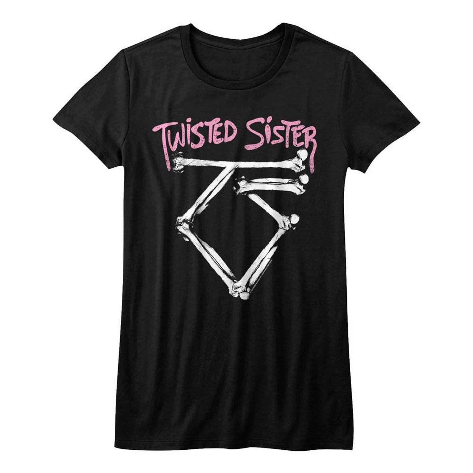 Twisted Sister Bone Logo Black Junior Women s T-Shirt 3XL