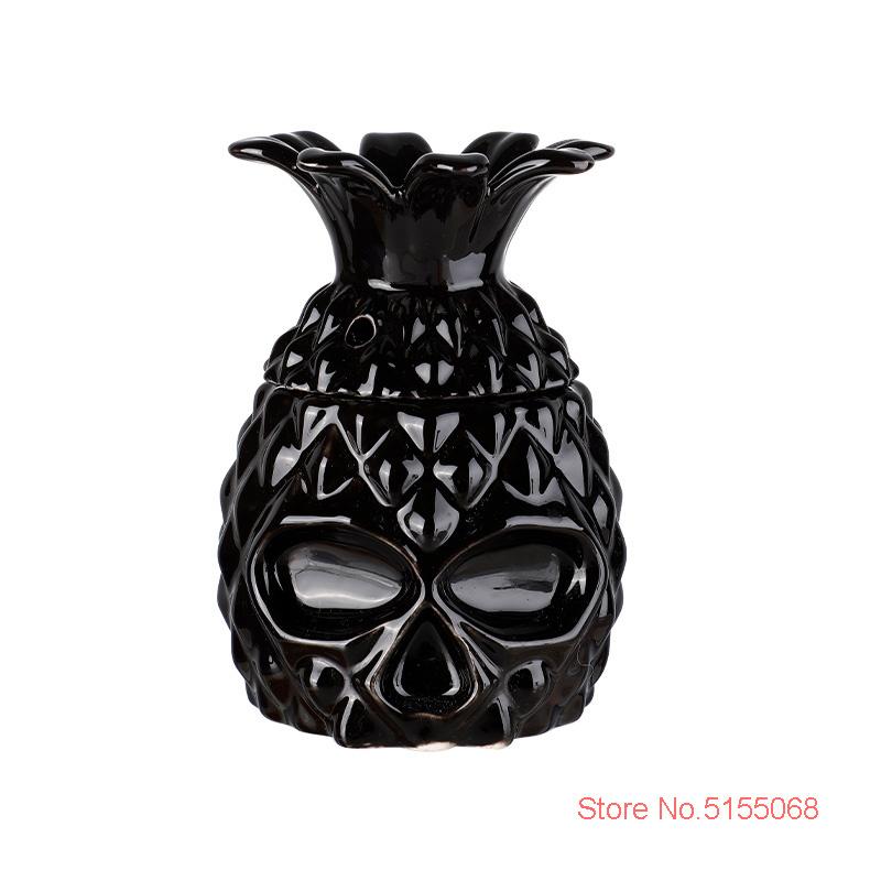 Black Octopus TIKI Mug Ceramic Cocktail Glass Beach Party Drinking Cup Wineglass Cool Skull Pineapple Smoothie Juice Container