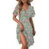Women's Casual Fashion Dress Vintage Floral Floral Short Sleeve V-neck Dress