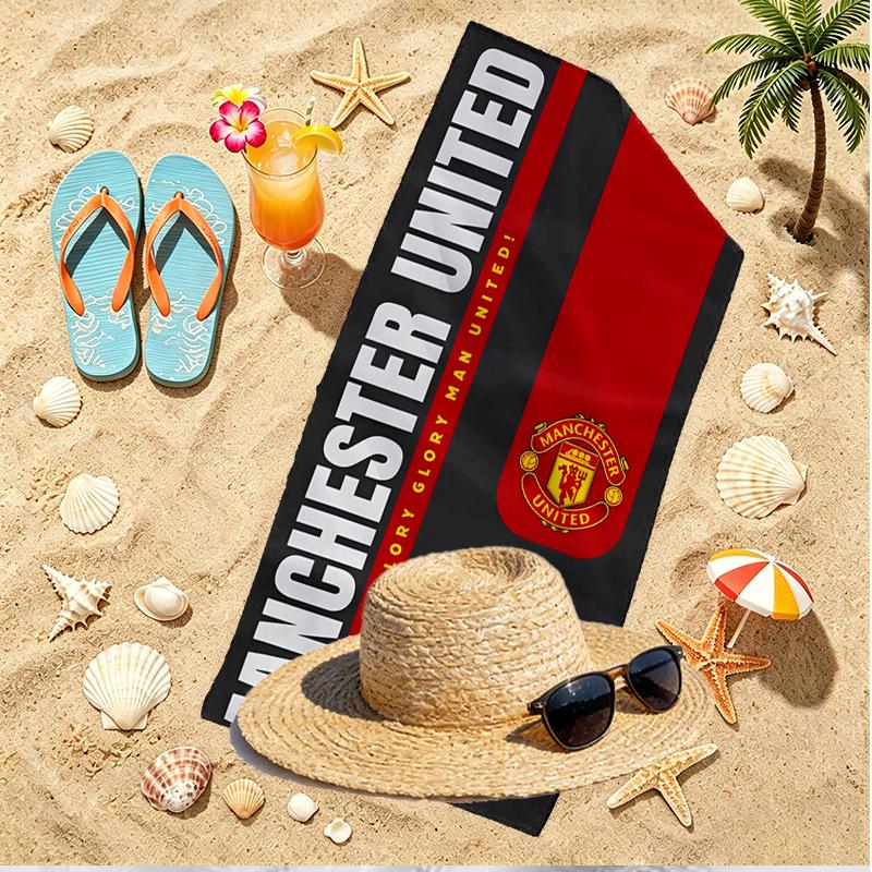 Football United F.C Print Beach Towel, Versatile Lightweight Absorbent Beach Towel for Pool Surf Yoga Bathroom, Perfect Birthday Holiday Gift