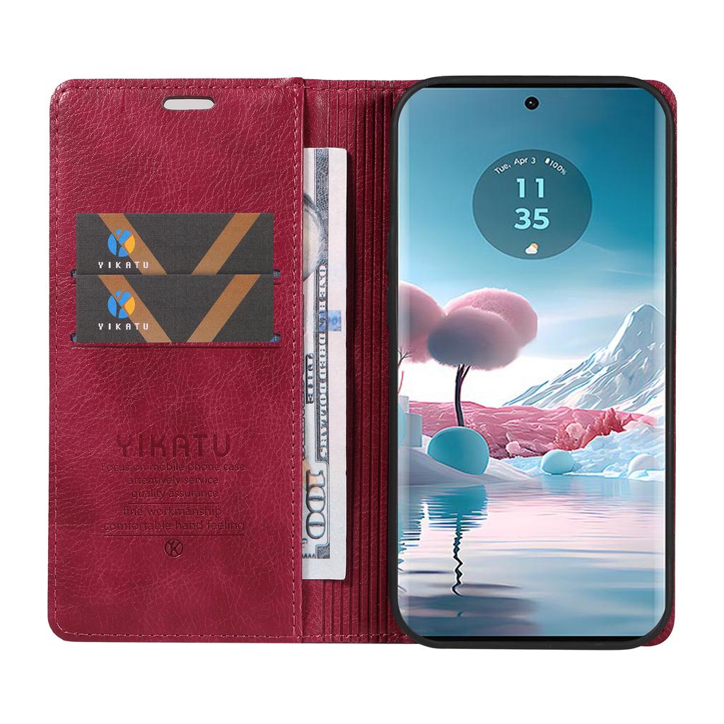 YIKATU YK-006 Für Motorola Edge 40 Neo 5G Fall Magnetische Flip Folio Leder Brieftasche Telefon Abdeckung