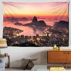 City Night View Tapestry Natural Scenery Tapestry Polyester Landscape Print Tapestry Wall Hanging Home Bedroom Living Room Decor