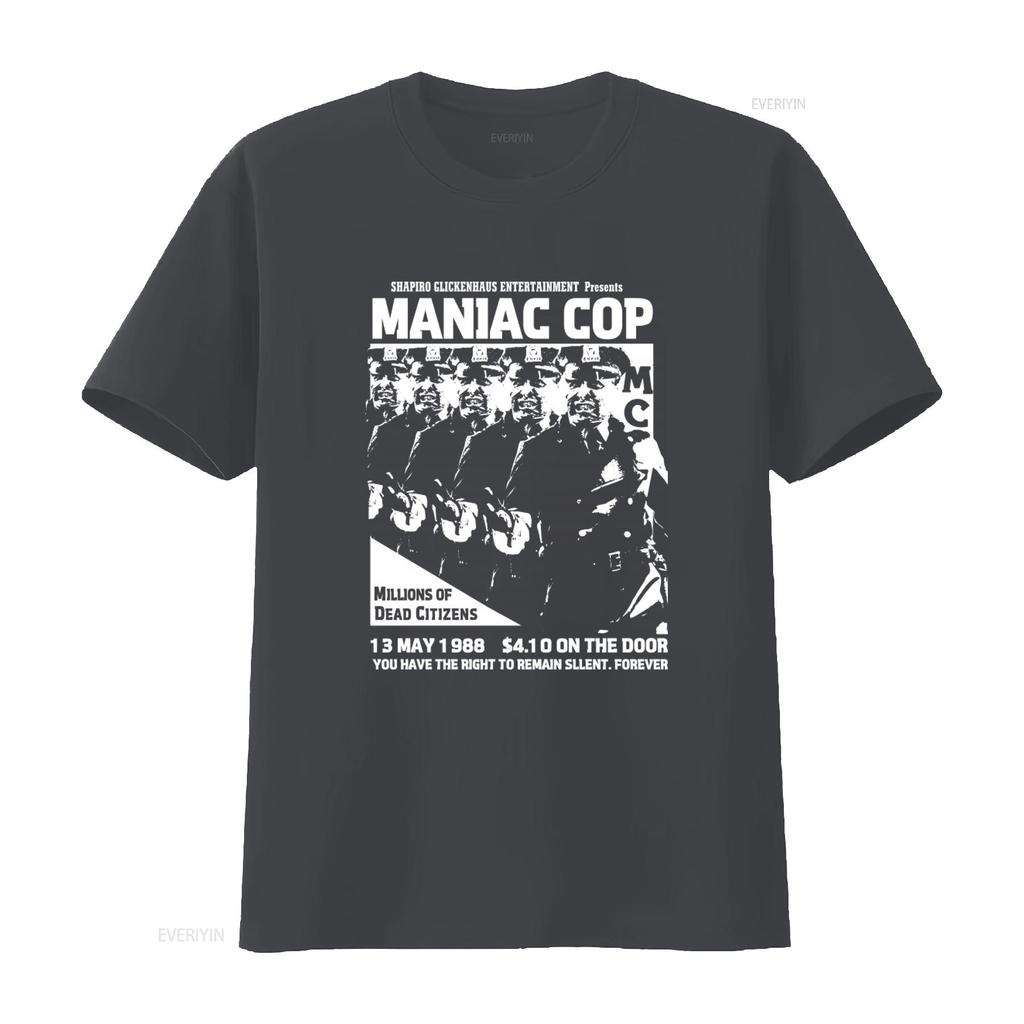 Unisexiac Cop Diy Punk Flyer T Shirt Retro Movie Promo Design Vintage Soft Homme Comfortable Fashion Versatile Stretched