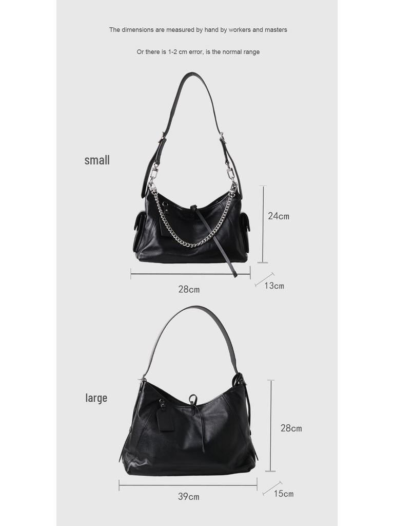Black Warrior 2025 Women's Genuine Leather Biker Messenger Tote