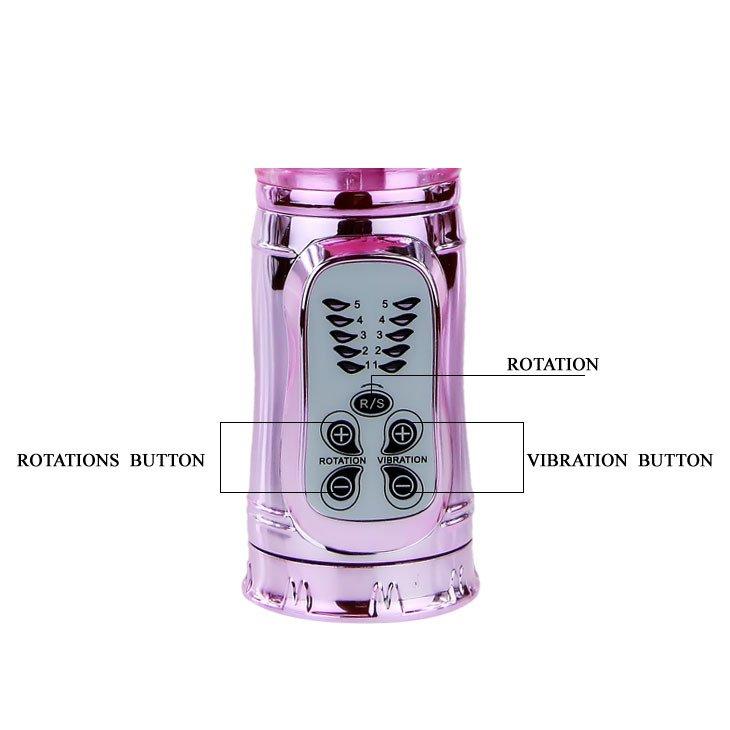 Throbbing Bunny Rotating Jelly Vibrator with Pearls