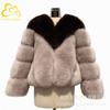Haining fur autumn and winter new women's coat mink hair color matching casual fox hair coat