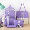 Girl Large Capacity Backpack Set  Nylon Lightweight Elementary School Bag for School Start Season Multipurpose Handbag