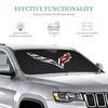 C-Corvette Novelty Car Front Windshield Sunshade 70x130cm Cartoon Foils Car Window Windscreen Cover
