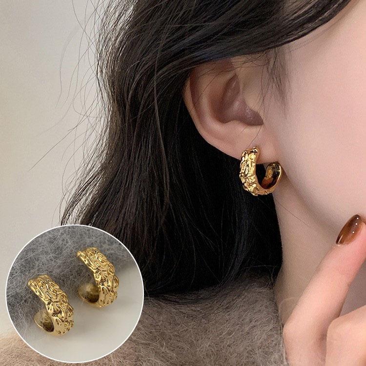 Geometrische Minimalistische Retro Damen Runde Kugel Ohrklemmen - Trendige Nischendesign Ohrringe