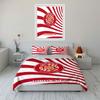 Girona FC Red Striped Bedding Set Bedding Duvet Cover Set Duvet Cover Pillowcases  (1 * Duvet Cover 2 * Pillowcases, without duvet insert)