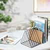 Vinyl Record Holder 9 Slot Metal Storage Rack Vinyl Albums Storage Organizer Magazine Book CD Album Triangle Display