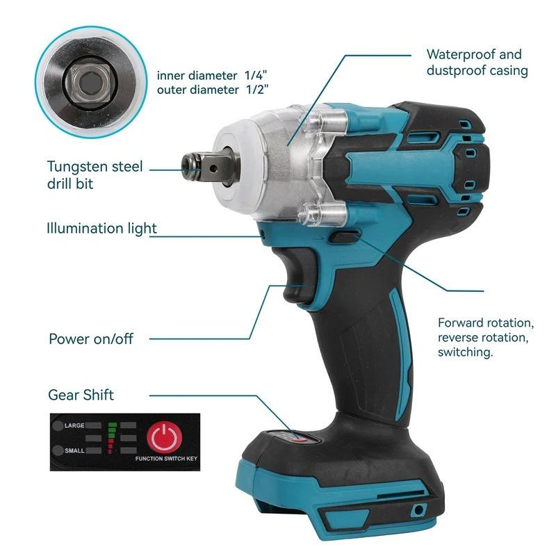 21V Brushless Electric Wrench Hand Drill Driver Dual Purpose Power Tool