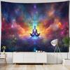 Psychedelic Starry Sky Tapestry Buddha Meditation Background Wall Hanging Fabric Mural for Home Studio Decoration Bed Sheet