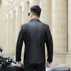 Herren Slim Fit Kragen Kunstlederjacke
