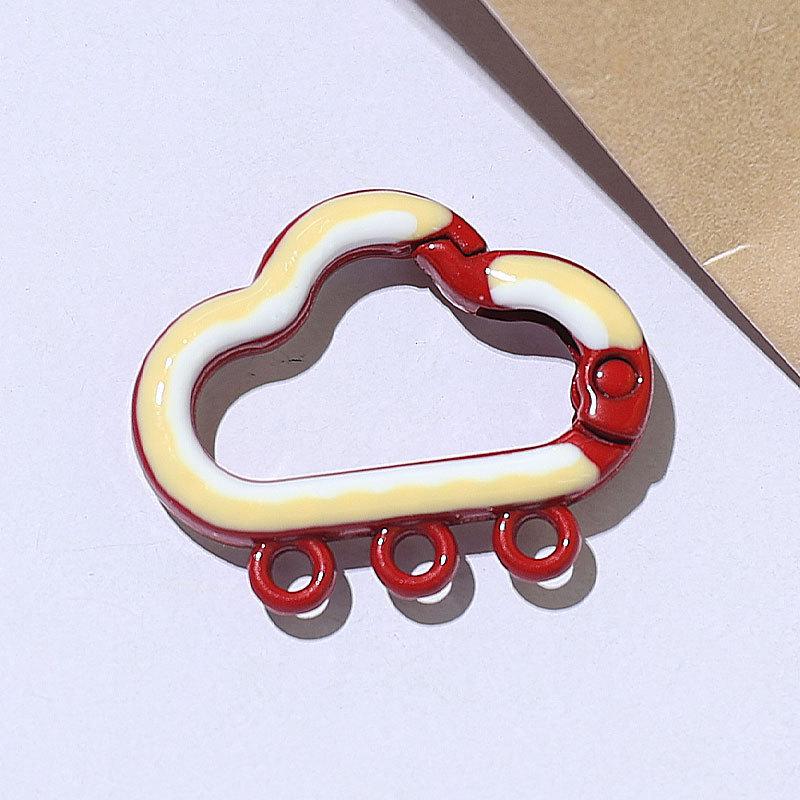 Colorful Cloud Spring Buckle Pendant Keyring - DIY Jewelry Accessory