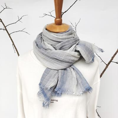 Literacki Naturalny szalik w paski Personalizowany swobodny szalik z frędzlami z jedwabiu