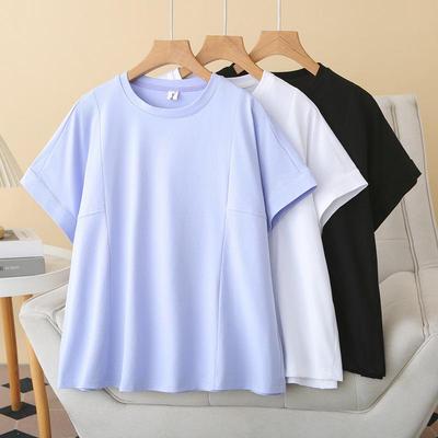 2026 Summer Plus Size Slimming Loose Korean Style Short Sleeve Doll T-Shirt for Women