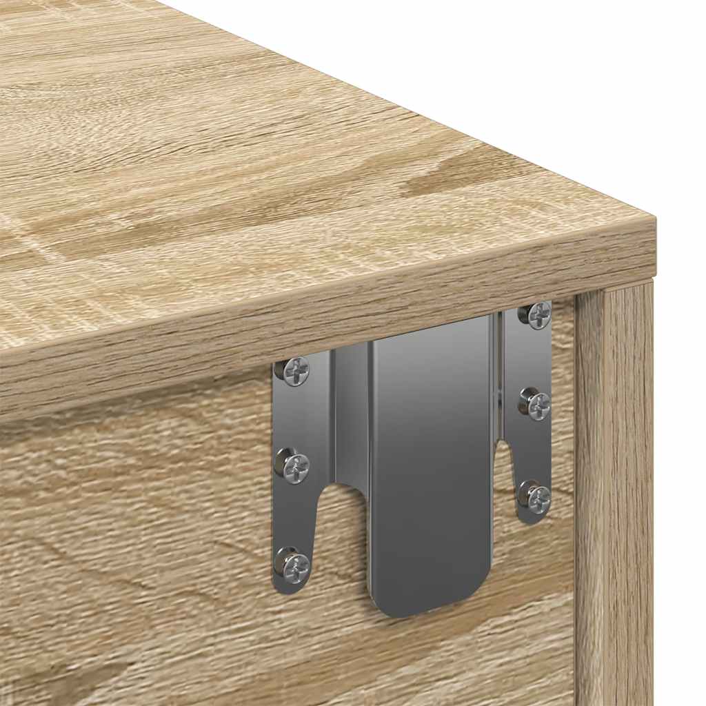 Wall Mounted Shelf with Drawers Sonoma Oak Finish 80 x 33 x 17 cm Engineered Wood