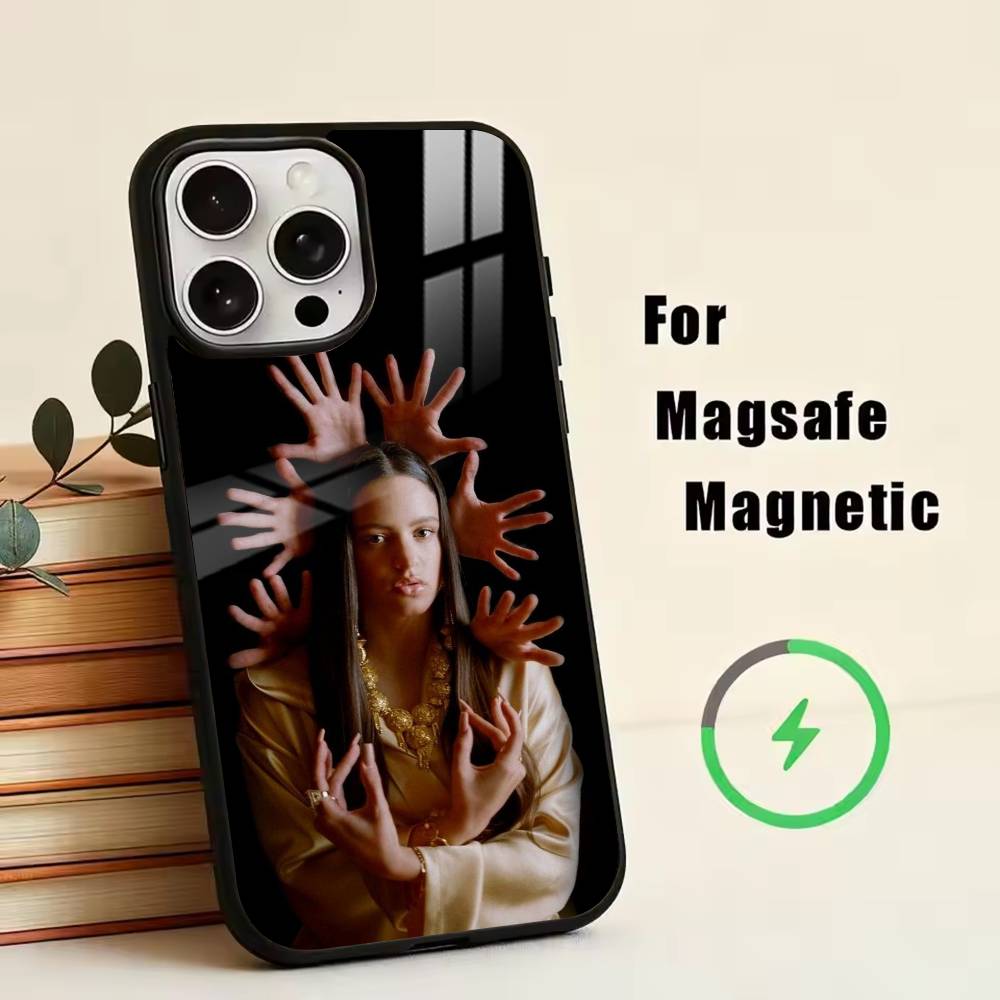 Singer R-ROSALíA Phone Case For iPhone17,16,15,14,13,12,11 Plus,Pro Magnetic For Magsafe Wireless Charging