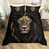 Lion Duvet Cover Set King Queen Hand Drawn Animal Bedding Set Graffiti Abstract Art Quilt Cover Wildlife Vintage Comforter Cover