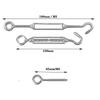 30-meter stainless steel rope hanging kit, wire rope kit, 2mm coated stainless steel rope, with M5 rope tensioner and ring hook