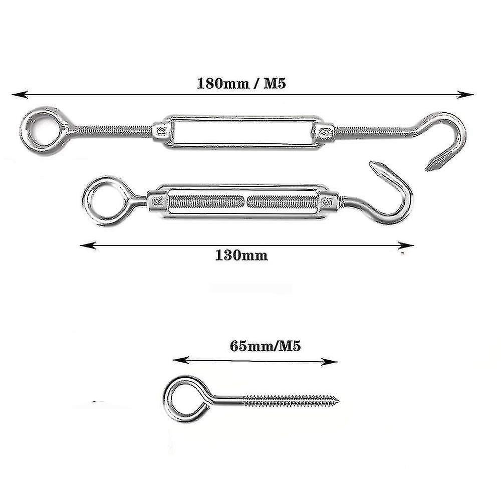 30-meter stainless steel rope hanging kit, wire rope kit, 2mm coated stainless steel rope, with M5 rope tensioner and ring hook