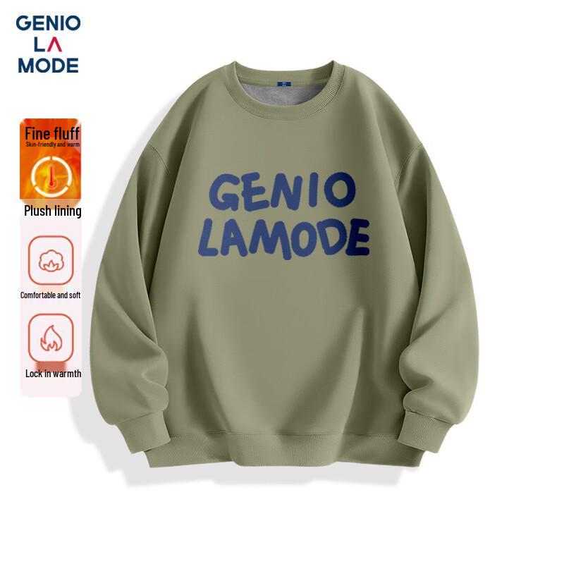 GENIOLAMODE Herren Herbst/Winter Fleecegefüttertes Pullover-Sweatshirt