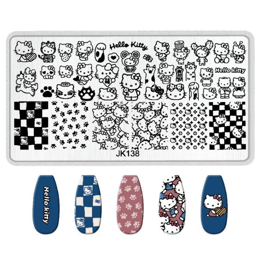 KT Cat & Mickey Mouse Anime Nail Art Stamping Plate for Beginners
