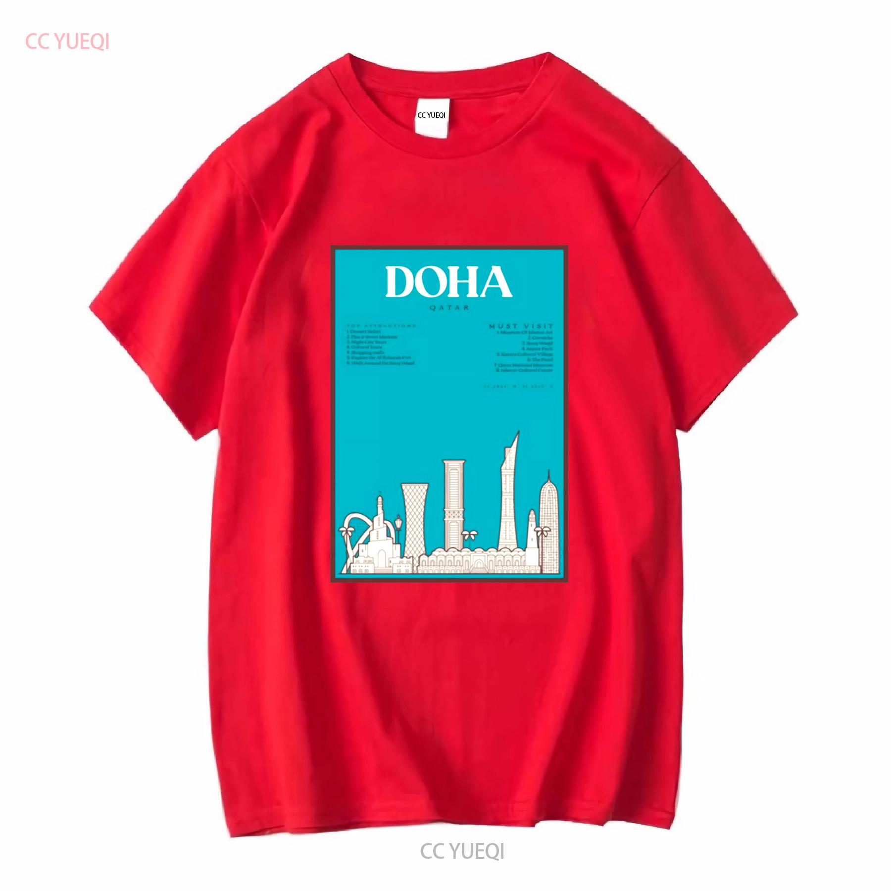 Doha T shirt Capital Of Qatar 100 Premium Cotton long sleeves vintage Washed Unisex Comfortable Stretched designer clothes S