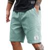 Mens Corduroy Casual Shorts Relaxed Fit Elastic Waistband Summer Lightweight Breathable Shorts with Side Pockets for Daily Wear