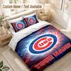 Custom Name Bedding Set 3 PiecesChicago Cubs Print Duvet Cover + 2 Pillowcases Soft Bed Decor