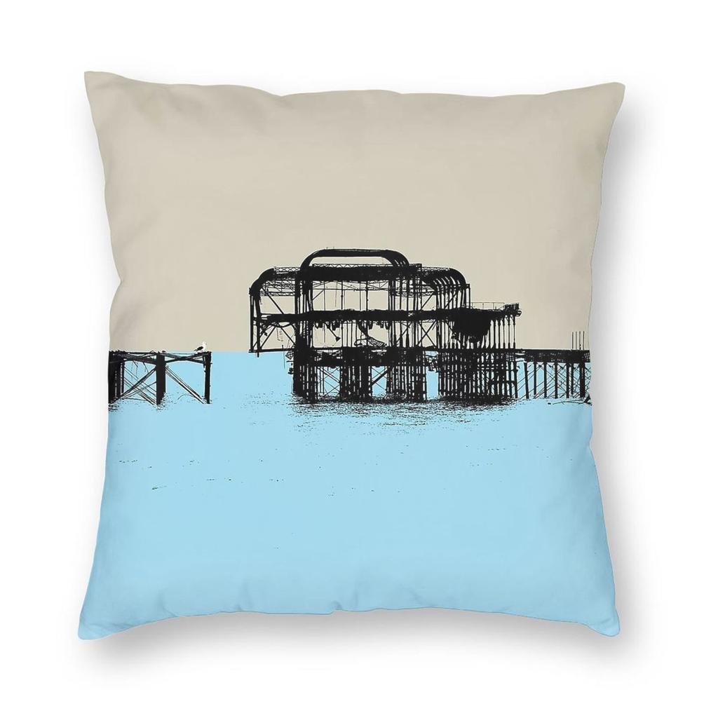 Billy Brighton On Brighton West Pier Square Pillowcase Polyester Linen Velvet Printed Zip Decorative Pillow Case Sofa x