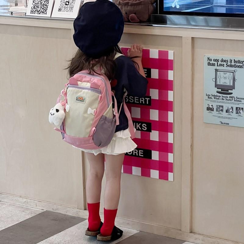 Backpack Children Cartoon Cute With Pendant Unisex Large Capacity School Bag