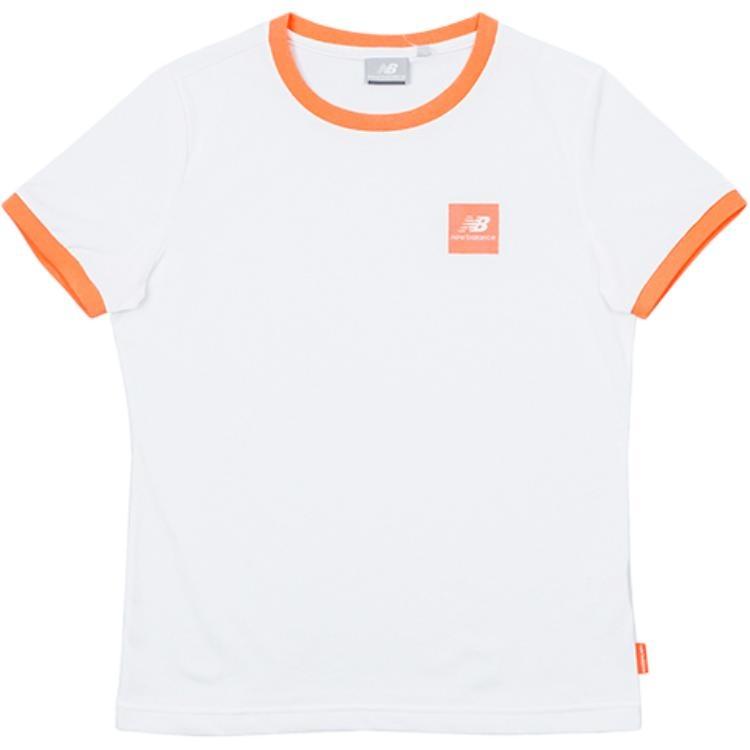 (WMNS) New Balance Логотип Спортивная Круглый вырез Короткий рукав Белый Женская NEA2E012-WT L