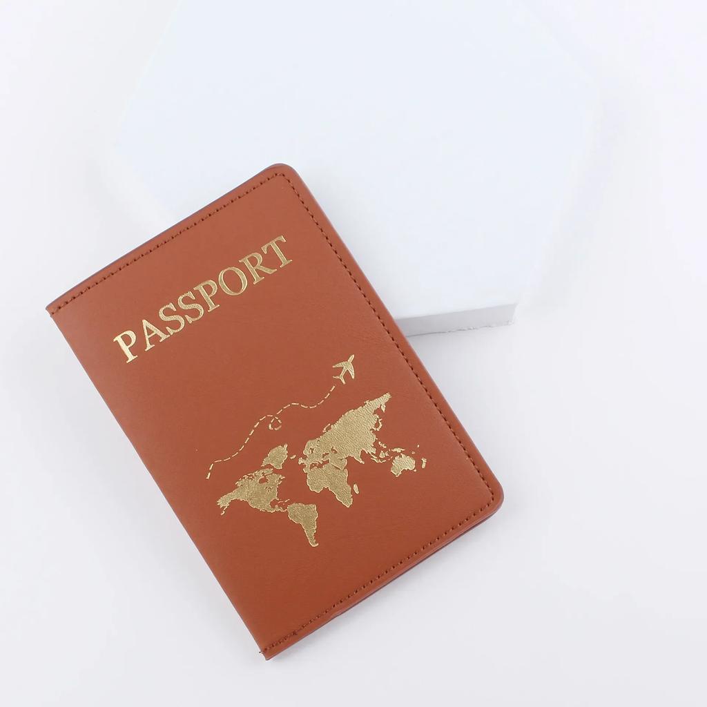 Pu Leather Passport Cover Simple Letter Plane Pattern Men Women Travel Wedding Passport Covers Holder Fashion Wedding Gift