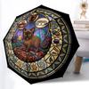 Royal Cats Kingdom Pattern Umbrella, Portable and Foldable Design, 8 Ribs, a Casual Accessory for Halloween, Christmas, and Birthday Gifts.